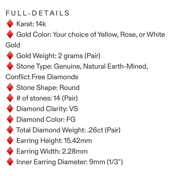 14k gold 💎diamond💎 spike huggie hoops - Picture 13 of 14